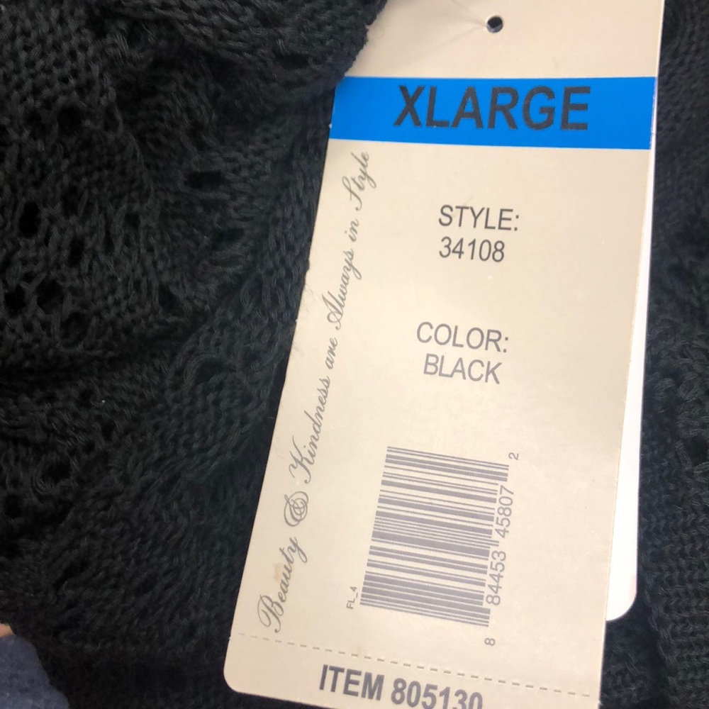 Leo & Nicole Ladies' Open Weave Shrug-Black NWT - Picture 6 of 6